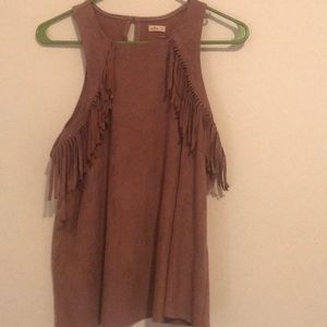 Hollister Fringe and Suede Tank Top
